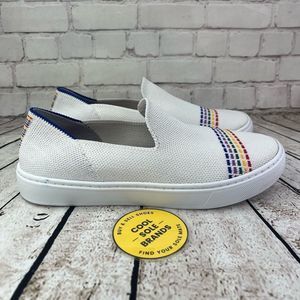 Rothys - pride Slip ons, Sneaker. White Rainbow. Kids 4 but Fit women’s Size 6